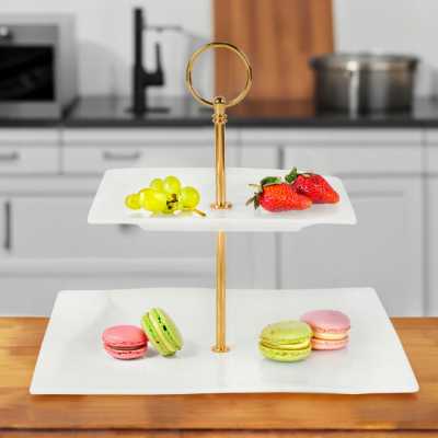 Stojan na pochutiny 2 patra GOLD Obrázek pro Stojan na pochutiny 2 patra GOLD