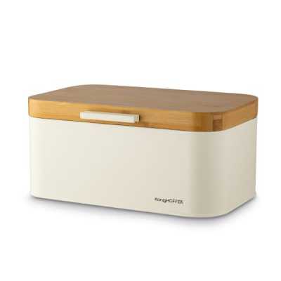 Chlebník kovový s bambusem krémový Capri Obrázek pro Chlebník kovový s bambusem krémový Capri