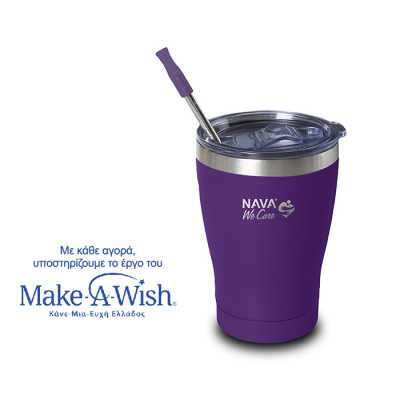 Termohrnek Nava "We Care" s brčkem z nerezové oceli - 450ml Obrázek pro Termohrnek Nava "We Care" s brčkem z nerezové oceli - 450ml