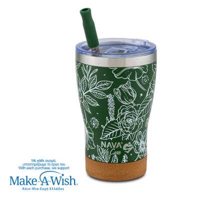 Termohrnek Nava "We Care" s brčkem z nerezové oceli - 400ml SKETCH FLORAL Obrázek pro Termohrnek Nava "We Care" s brčkem z nerezové oceli - 400ml SKETCH FLORAL