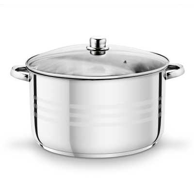 Nerezový hrnec se skleněnou poklicí 34 x 19 cm, 17 l Obrázek pro Nerezový hrnec se skleněnou poklicí 34 x 19 cm, 17 l