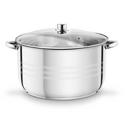 Nerezový hrnec se skleněnou poklicí 38 x 21 cm, 23,5 l Obrázek pro Nerezový hrnec se skleněnou poklicí 38 x 21 cm, 23,5 l