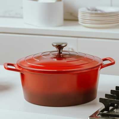 Litinový hrnec s poklicí a kamenným nepřilnavým povrchem Inferno 28 cm Obrázek pro Litinový hrnec s poklicí a kamenným nepřilnavým povrchem Inferno 28 cm